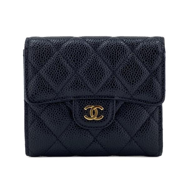 新品 シャネル CHANEL 財布 三つ折り クラシック スモール フラップ ...