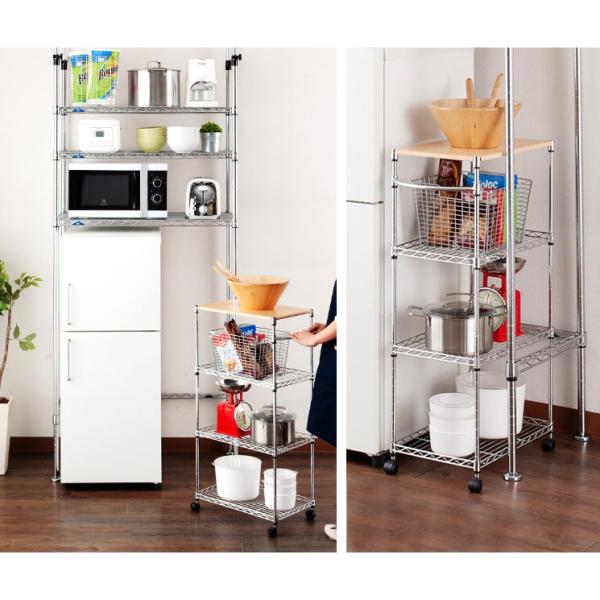 キッチンラック 冷蔵庫ラック 幅95 突っ張りラック レンジ台