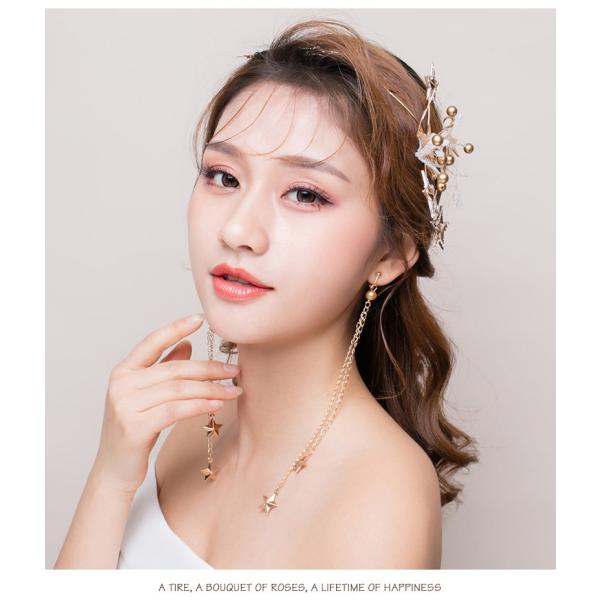 ヘッドドレス 髪飾り ヘアアクセサリー ゴールド 星