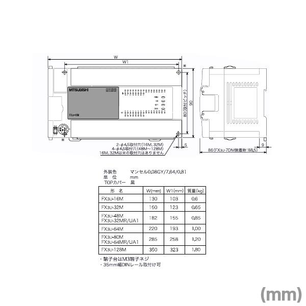 三菱電機FX3U-80MR/ES MELSEC-Fシリーズシーケンサ本体(AC電源・DC入力