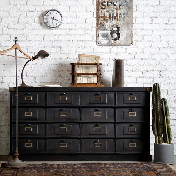 男前インテリア　2段チェスト　棚　インダストリアル　収納　引出し　スチール　鉄 男前インテリア 2段チェスト 棚 インダストリアル 収納 引出し