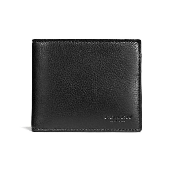 コーチ COACH 財布 メンズ 二つ折り パスケース付 F74991 ブラック