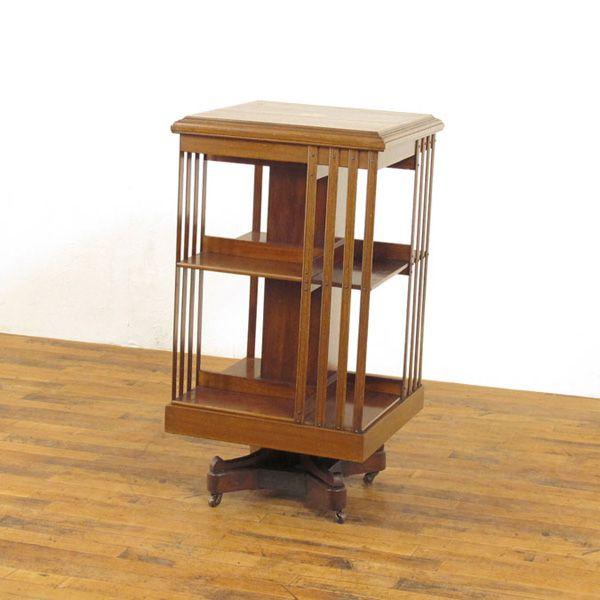 リボルビングブックケース 44077 回転式の本棚 すっきりと上品な