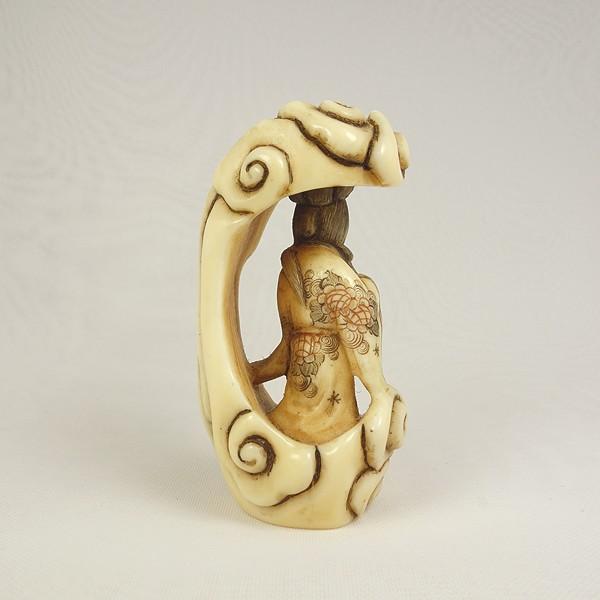 骨董 美術 仙女 天女 天然素材 骨 特大 置き根付 骨董 美術 仙女 天女 天然素材 骨 特大 置き根付