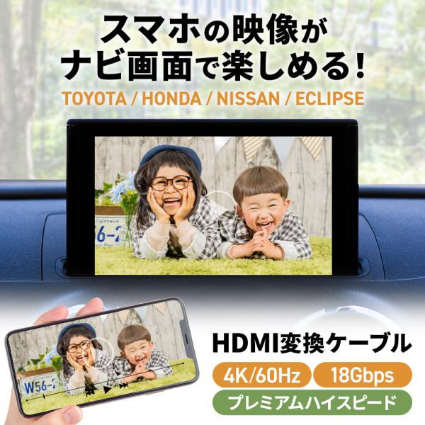 HDMI 変換ケーブル 変換アダプタ アルパイン イクリプス iPhone アイフォン スマホ ナビ 車載用 ハイスピード Eタイプ Aタイプ  type-e 出力 入力 接続 増設 /【Buyee】