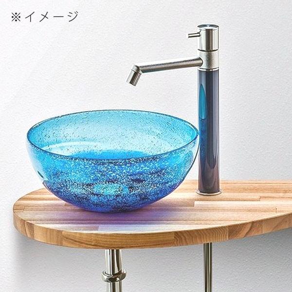 洗面ボウル 琉球ガラス 直径25cm 手洗い 洗面所 水青 青緑 赤緑