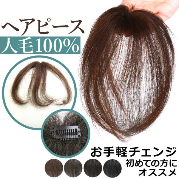 ウィッグ/エクステ高級人毛100% ヘアピース ウィッグ 茶 部分ウィッグ つむじ 頭頂部 女性