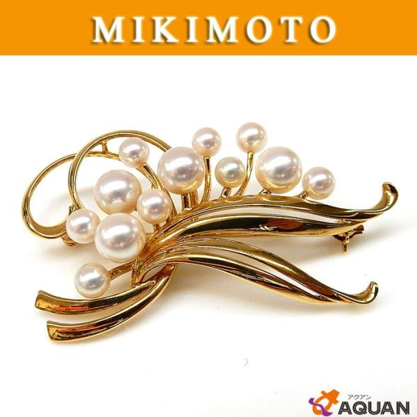 大特価セール！ MIKIMOTO ミキモト パール ブローチ 真珠 K18 イエロー