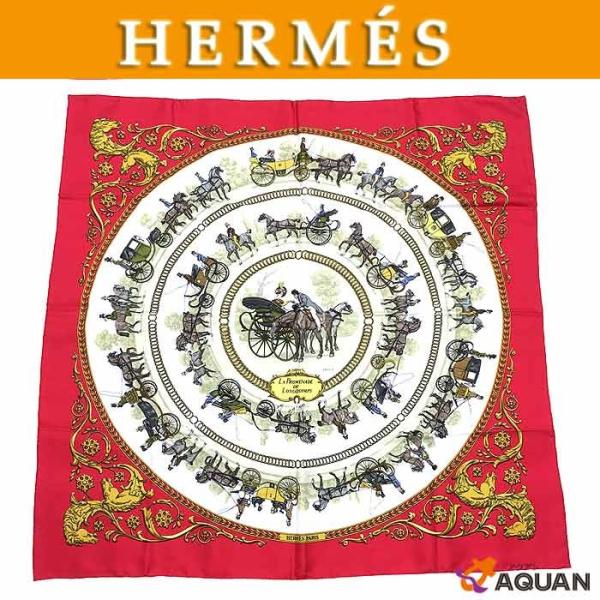 HERMES エルメス スカーフ カレ90 ロンシャンへの散歩道 LA