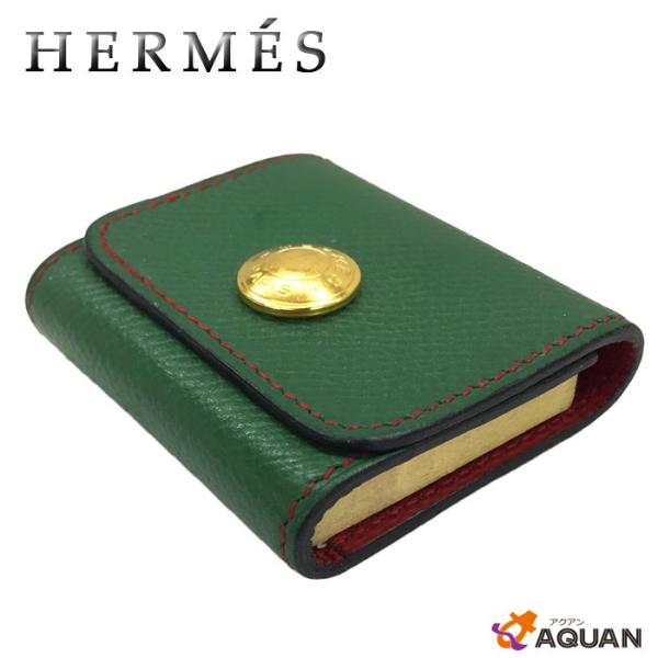 HERMES レザー ポストイットケース アラジフ アジデフ aq11609