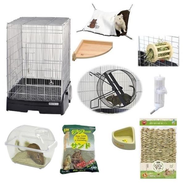 イージーホーム40ハイ ブラック デグー飼育セットB（サイズ 正面