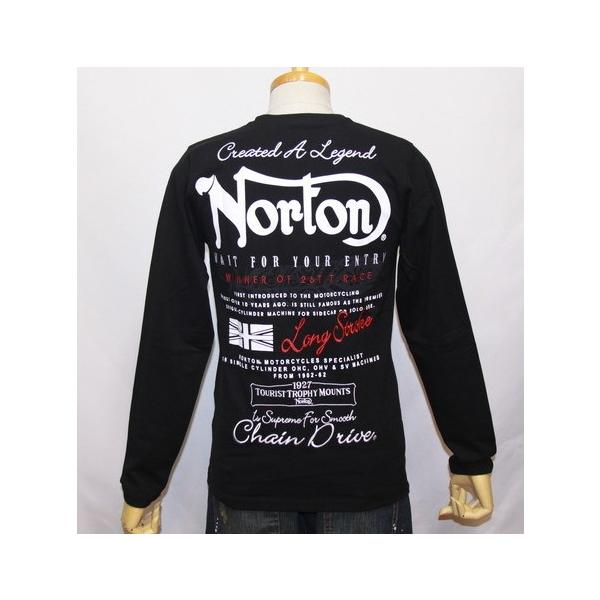Norton ノートン服モーターサイクルバイクロゴ刺繍フェザー柄