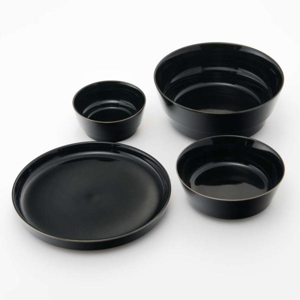 アリタポーセリンラボ：CONIC（コニック）段重 ブラックライン 2組セット☆ 和食器 蓋物 CONIC （コニック） 段重 黒 和モダン ブランド 食器 食器