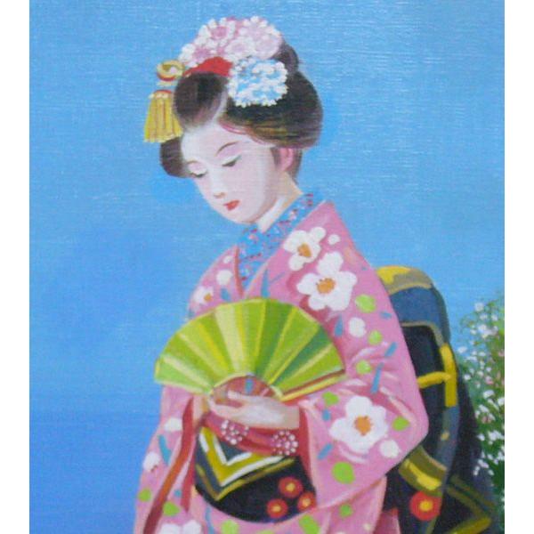 絵画 油絵 肉筆油絵 竹内敏彦 人物画 舞妓さん Ｆ12 絵画 油絵 肉筆油絵 竹内敏彦 人物画 舞妓さん F12 絵画 油絵