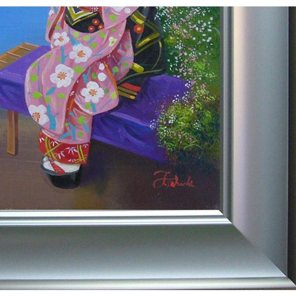 絵画 油絵 肉筆油絵 竹内敏彦 人物画 舞妓さん Ｆ12 絵画 油絵 肉筆油絵 竹内敏彦 人物画 舞妓さん F12