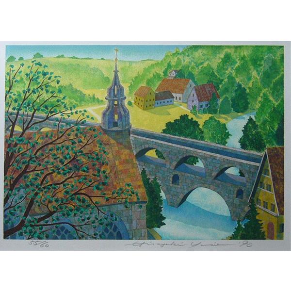 絵画 山家久幸 リトグラフ サイン・エディション入り 55/60 送料