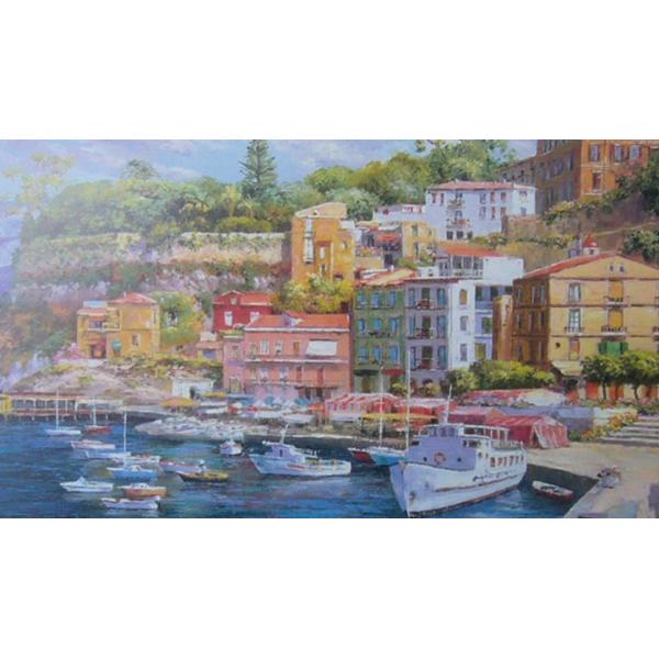 絵画 ハワード バーレンズ アートポスター 地中海の港 送料無料
