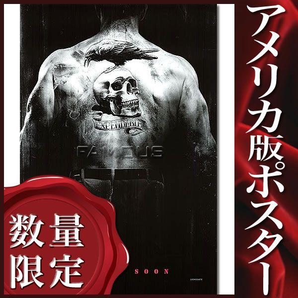 エクスペンダブルズ サイン入りポスター 映画ポスター エクスペンダブルズ グッズ /モノクロ タトゥー ドクロ