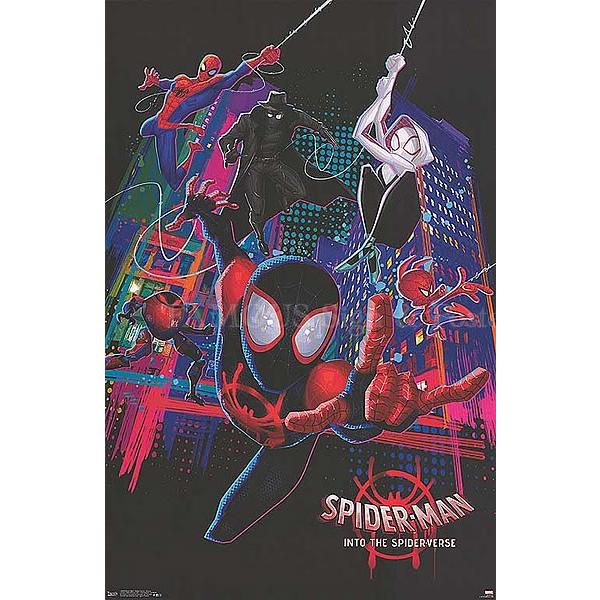 スパイダーバース　USオリジナルポスター　両面印刷　フレーム付き 映画ポスター スパイダーマン：スパイダーバース グッズ /アメコミ