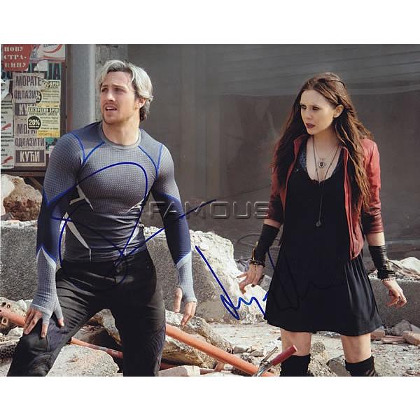 アベンジャーズ　エリザベス・オルセン & ポール・ベタニー 直筆サイン入り写真 エリザベス・オルセン直筆サイン入り写真□アベンジャーズ