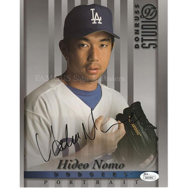 ドジャース グッズ 野茂 英雄 メジャーリーガー 直筆サイン入りベース