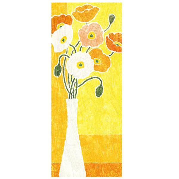 絵画 インテリア 風水 花の絵 おしゃれ 絵「白の花瓶と芥子の