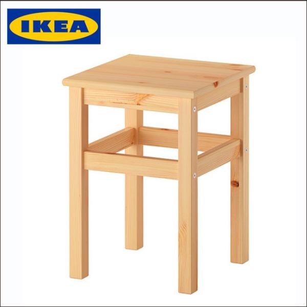 イケア/IKEA /スツール パイン材/スクエア型 45cm 木製 椅子 チェア