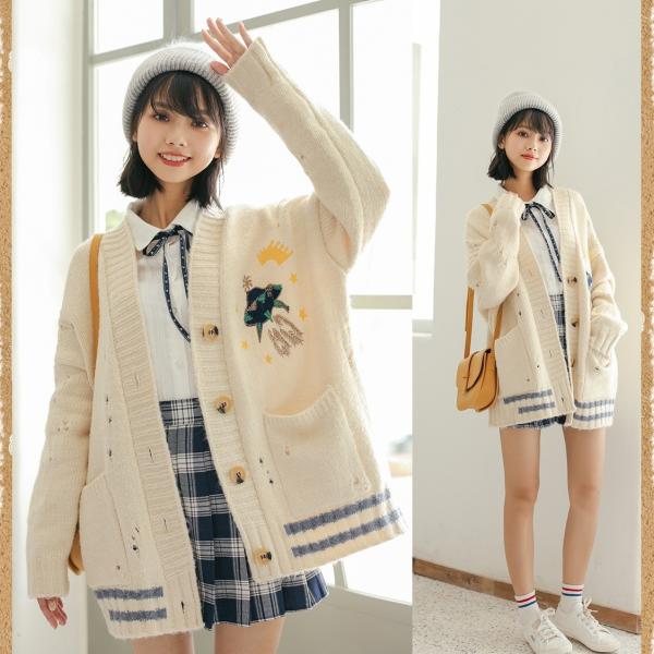 ニット ゆる系 レディースカーディガン 森ガール /【Buyee】 Buyee 