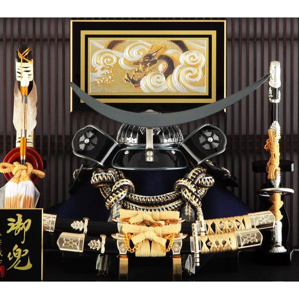 五月人形 伊達政宗 兜ケース飾り 兜飾り 平安義正作 燻銀10号