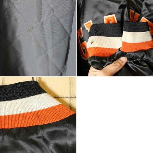 80s 90s USA製 SwingStar MLB ナイロンスタジャン ブラック