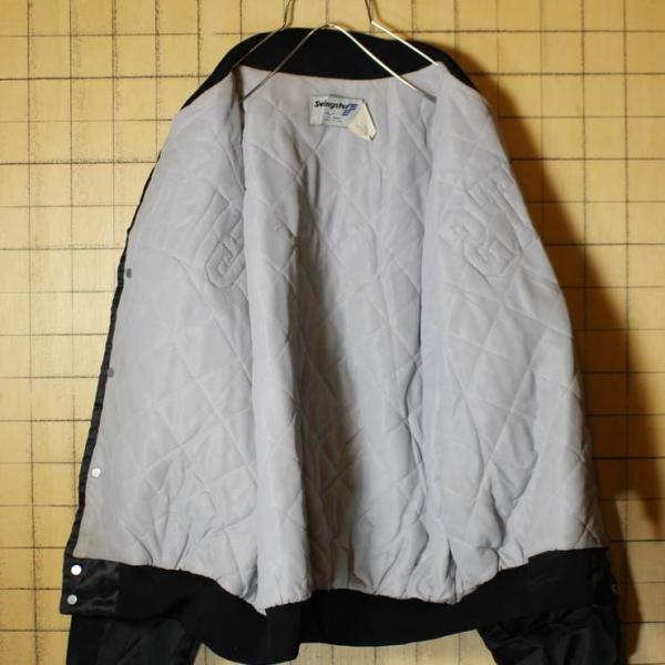80s 90s USA製 SwingStar MLB ナイロンスタジャン ブラック