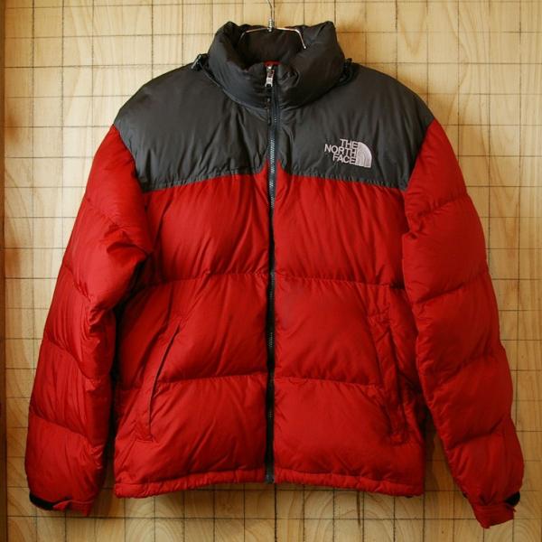 THE NORTH FACE 古着ブラック×レッドジップアップナイロンNUPTSE