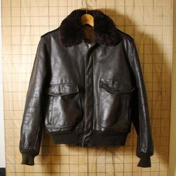 SCHOTT USA製70sビンテージ古着ダークブラウン 茶 G-1タイプレザー 