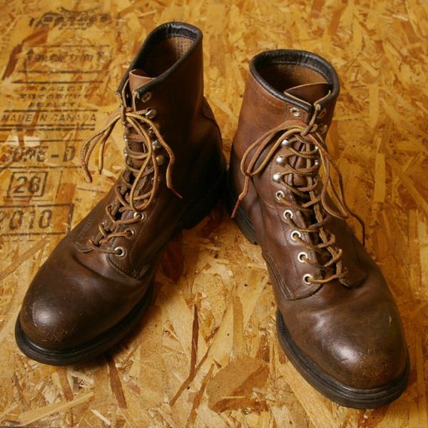 RED WING#2233 USA製刺繍羽タグブラウン本革レザー編み上げスチール