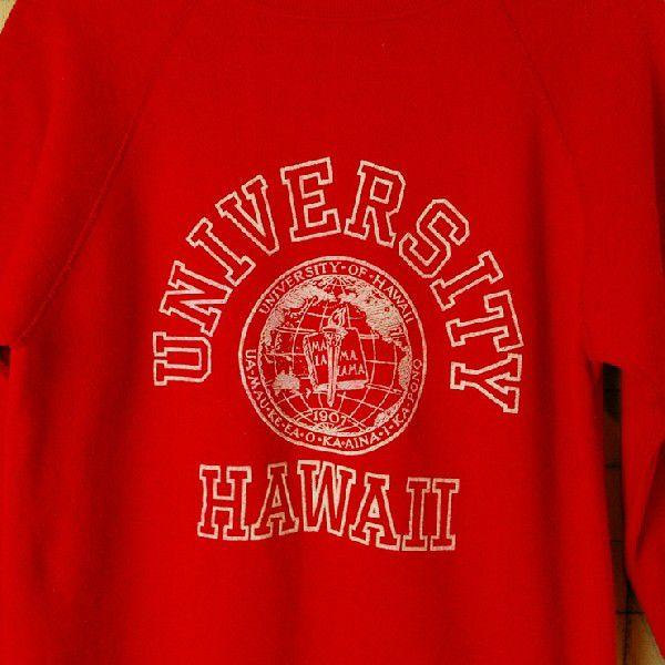 ビンテージ アメリカ古着UNIVERSITY HAWAII ハワイ大学 レッド 赤