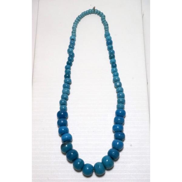 アイヌ玉 首飾り 67cm グラデーションネックレス 古硝子 瑪瑙玉 根付