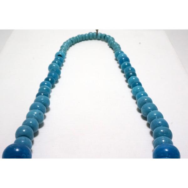 アイヌ　首飾り アイヌ玉 首飾り 67cm グラデーションネックレス 古硝子 瑪瑙玉 根付