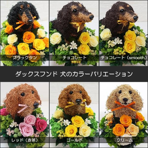 プリザーブドフラワーアレンジ犬 ダックスロング pretty 結婚祝い 誕生