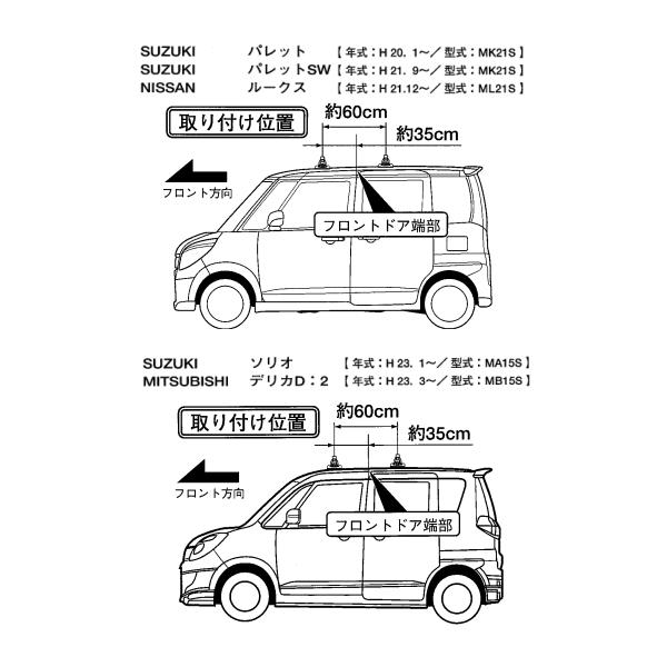 Terzo スズキ ソリオ ベースキャリアセット - 車内アクセサリー