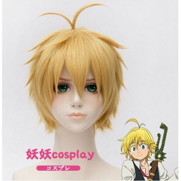 七つの大罪 メリオダス 風 コスプレ衣装セット ウィッグ 道具