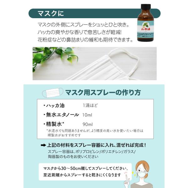 天然 ハッカ油 100ml 虫よけ スプレー 入浴剤 マスク アロマオイル ゴキブリ コウモリ 網戸 マスク 薄荷 日本製 ハッカオイル  /【Buyee】