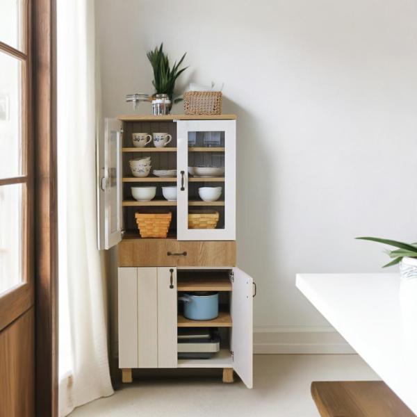 食器棚　スリム　棚　キャビネット　カップボード Amazon｜ミニ食器棚 卓上食器棚 調味料棚 カップボード 上置き