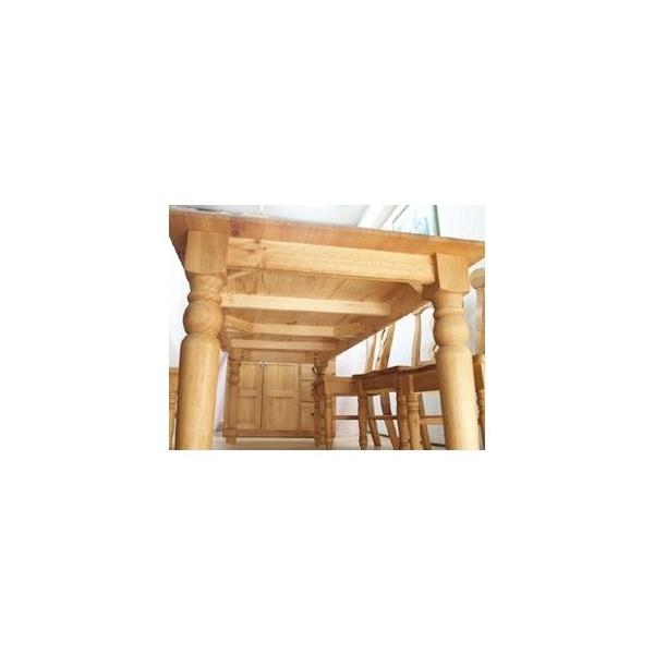 幅190cm カントリーパインダイニングテーブル7点セット 無垢木製