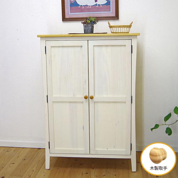 ◎ココアさま専用（used）カントリー家具　キャビネット 幅85cm カントリー収納本棚高さ120cm 食器棚パインキャビネット下駄箱
