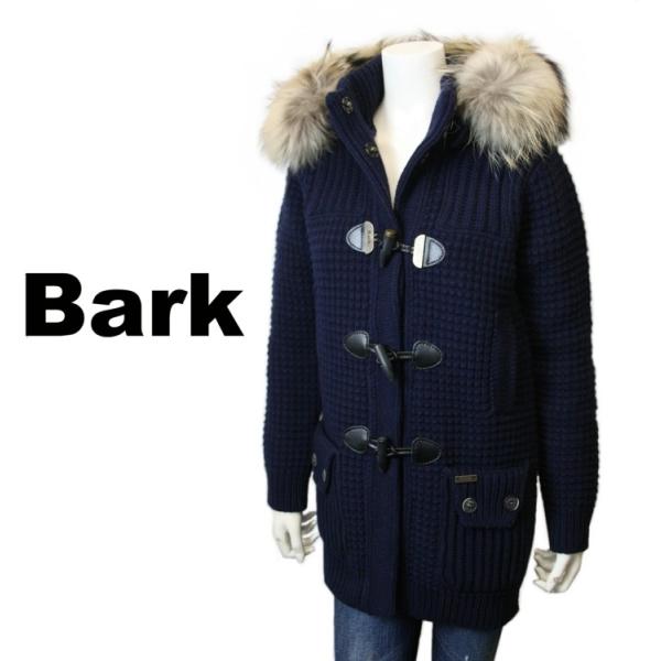 Yiyi00 　Bark ダッフルコート Bark バーク レディース ニット ファー付き フード ミディアム丈