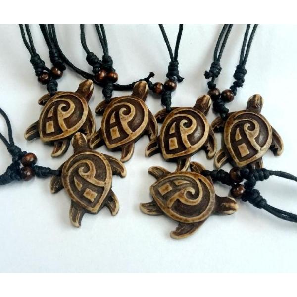 ホヌ サーファーネックレス ハワイネックレス 骨彫り 海亀 Honu