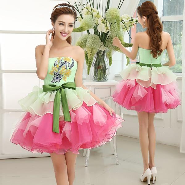 ウェディングドレス ピンク ミニフォーマル/ドレス