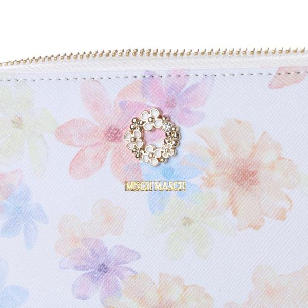 新品 ミッシュマッシュ 長財布 完売品 水彩花柄 パフィーラウンド