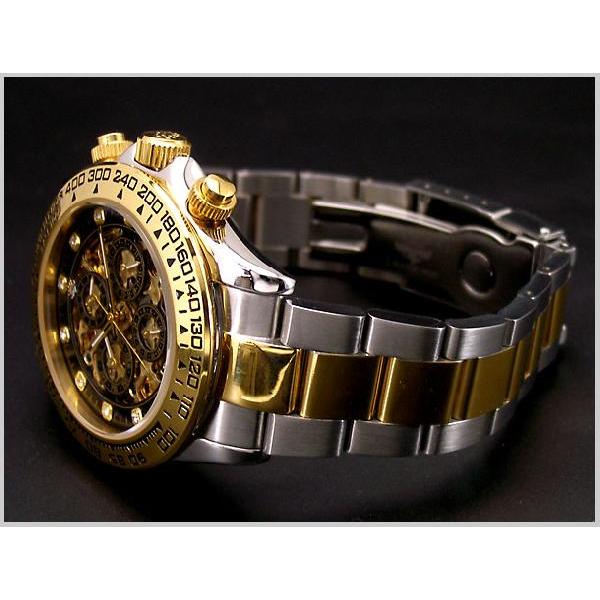 ジョンハリソンJ.HARRISON 多機能両面スケルトンタイプ機械式腕時計 スワロフスキー12ポイント（ブラック） 国内正規品 JH-003GBK  /【Buyee】