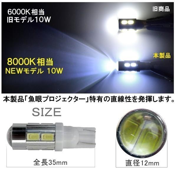 ノアヴォクシー80 T10 LED バルブバックランプ2個セット魚眼レンズ